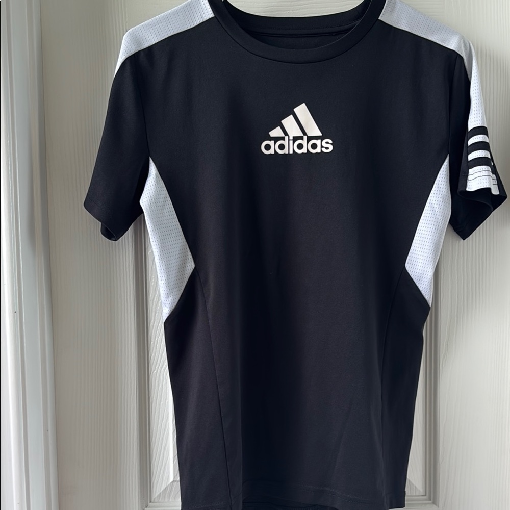 Adidas Black and White Sports Tee